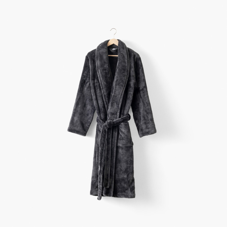 Robe de chambre polaire homme Gabriel carbone