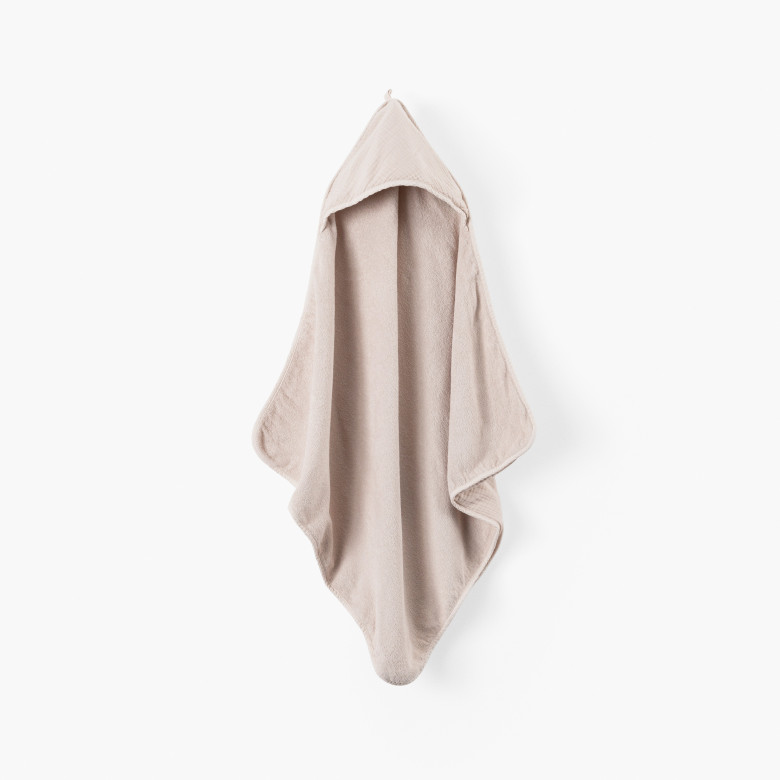 Cape de bain double face coton et gaze de coton Lino lin