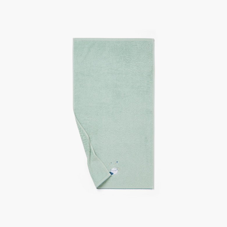 Serviette de toilette coton bio Bienvenue amande