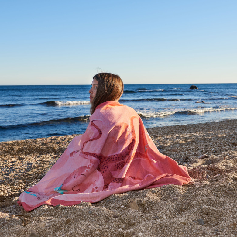 Drap de plage velours de coton Nausica