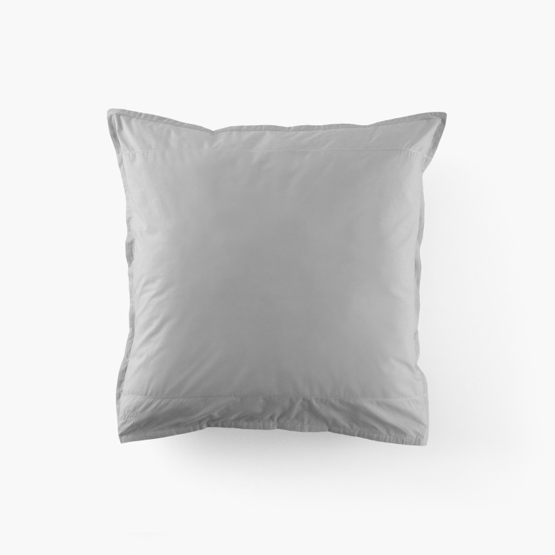 Taie d'oreiller carrée coton Neo gris