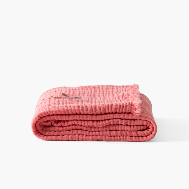 Plaid gaze de coton Aruba pétale