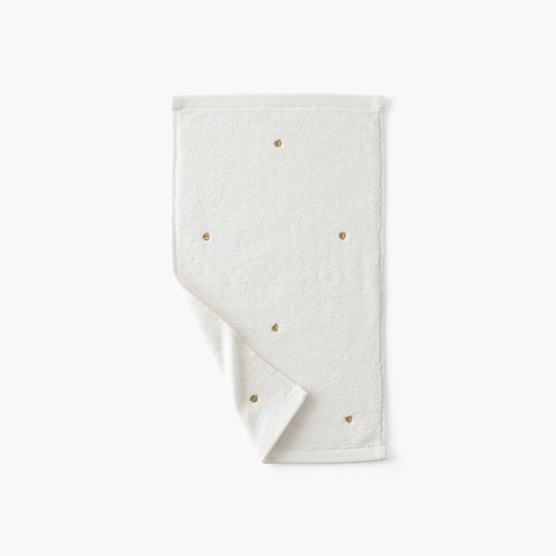Serviette invité coton Zéphire ivoire coeur