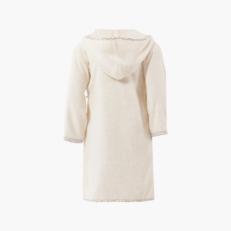 Peignoir enfant coton biologique cache-coeur à capuche Raphia ivoire