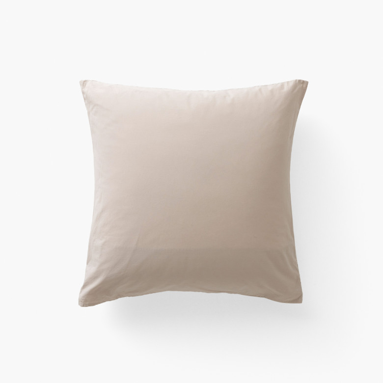 Taie d'oreiller carrée lin et coton lavé Songe grège floral