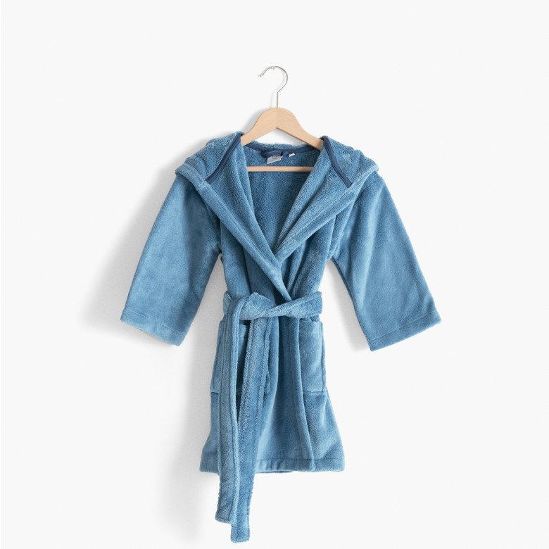 Robe de chambre enfant polaire Happyful Bleu céleste