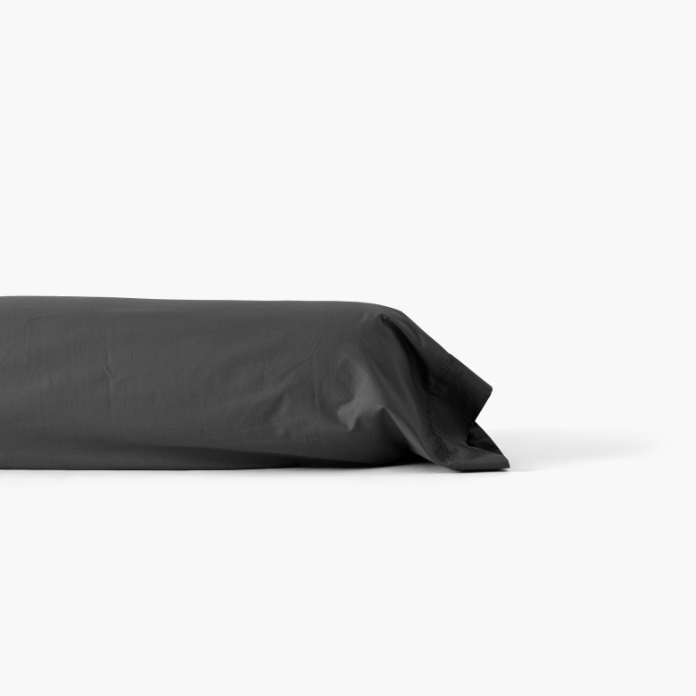 Taie de traversin percale de coton Neo anthracite