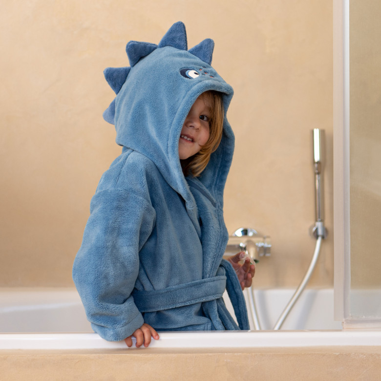 Robe de chambre enfant polaire Happyful Bleu céleste