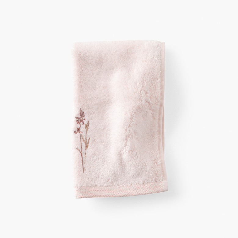 Serviette invité coton et viscose de bambou Aura nude