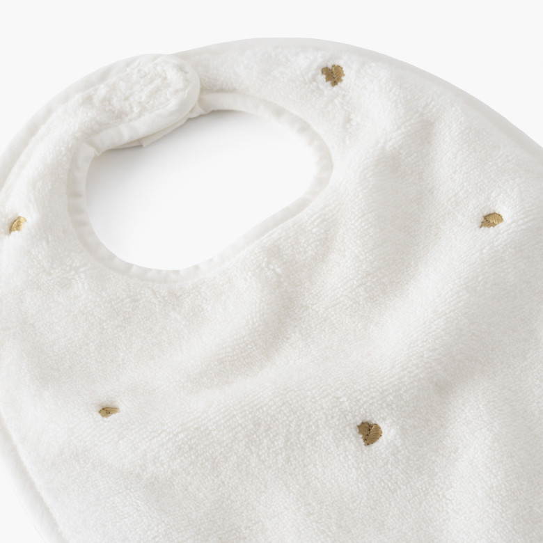 Bavoir coton Zéphire ivoire coeur