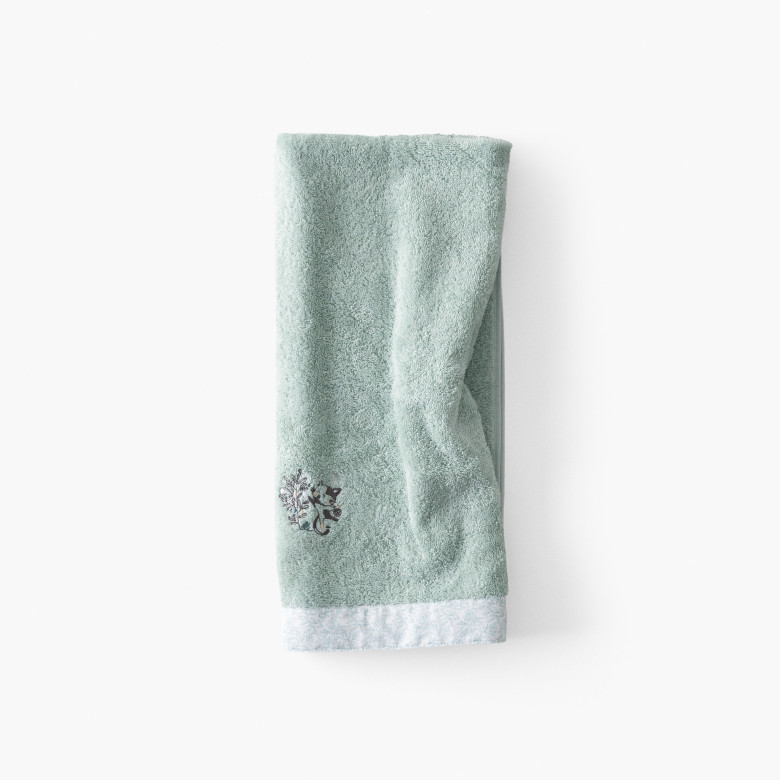 Serviette de toilette coton bio Jardine amande