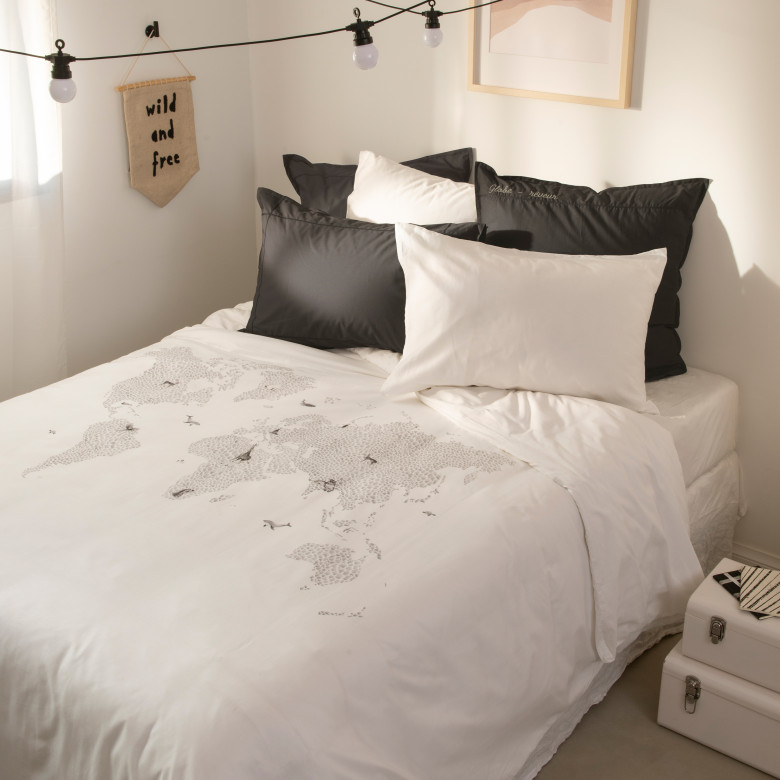 Housse de couette réversible enfant coton bio Anima