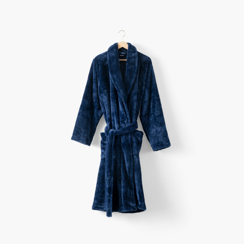 Robe de chambre polaire homme Gabriel marine
