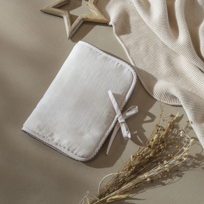 Protège carnet de santé gaze de coton Bienvenue naturel