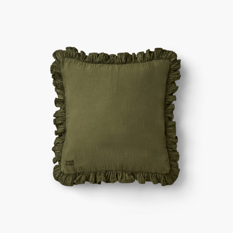 Housse de coussin gaze de coton Zabelia bocage