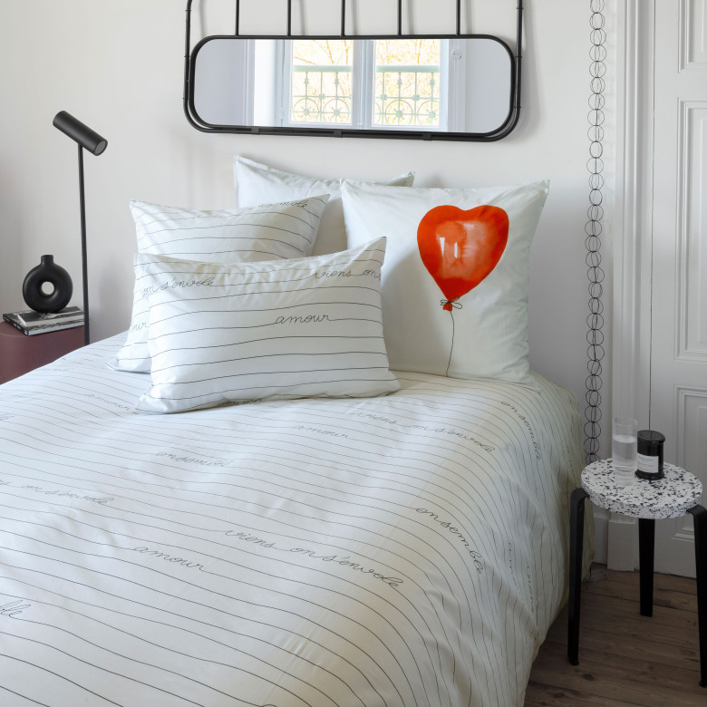 Housse de couette réversible percale de coton Monamour ballon