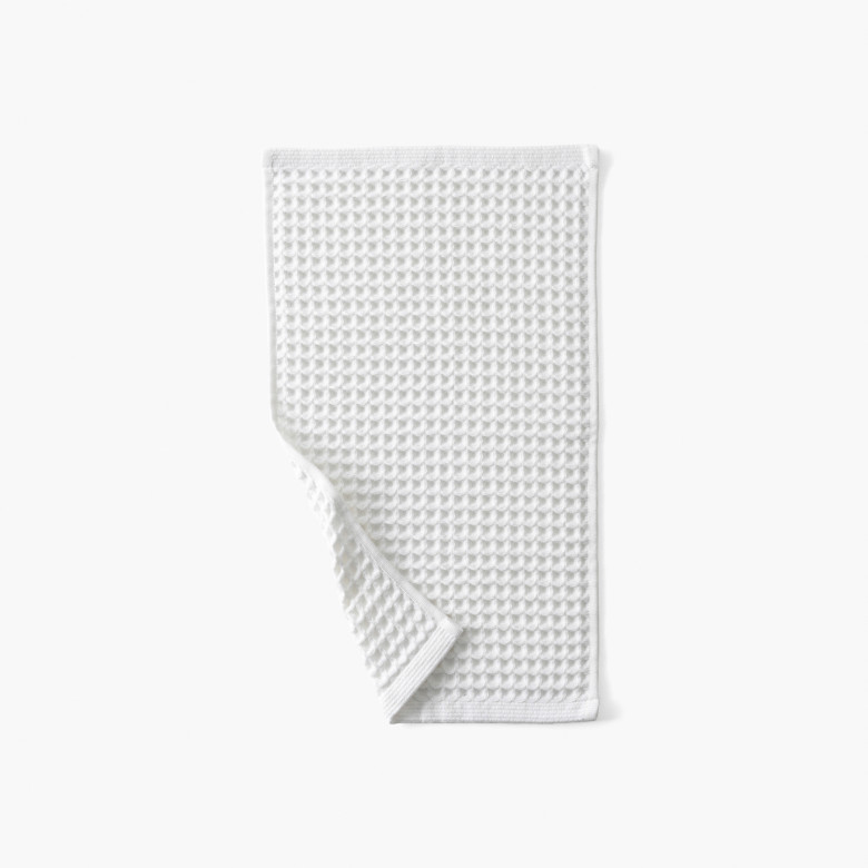 Serviette invité coton bio Quadro blanc