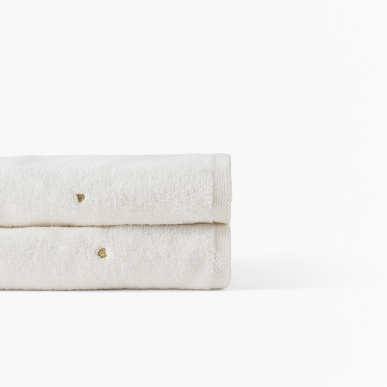 Drap de bain coton Zéphire ivoire coeur