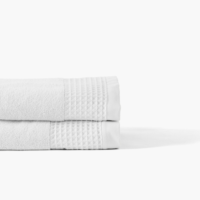 Drap de bain bouclette de coton biologique Source blanc