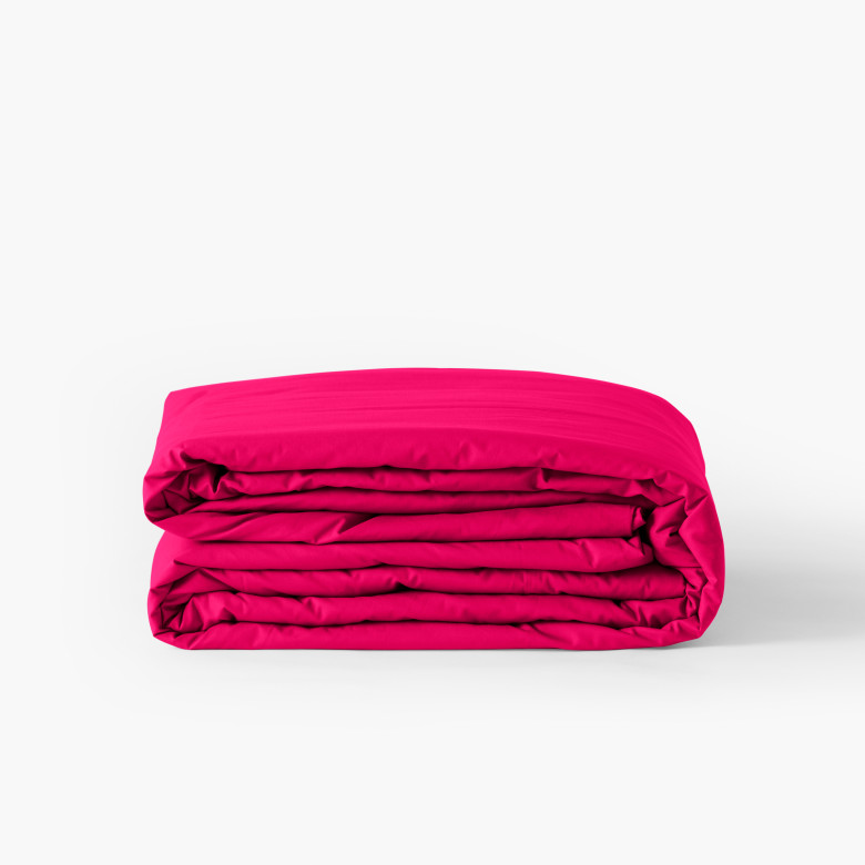 Housse de couette percale de coton Neo magenta