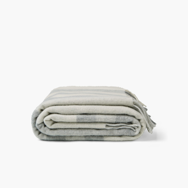 Plaid laine et cachemire Piemont écru