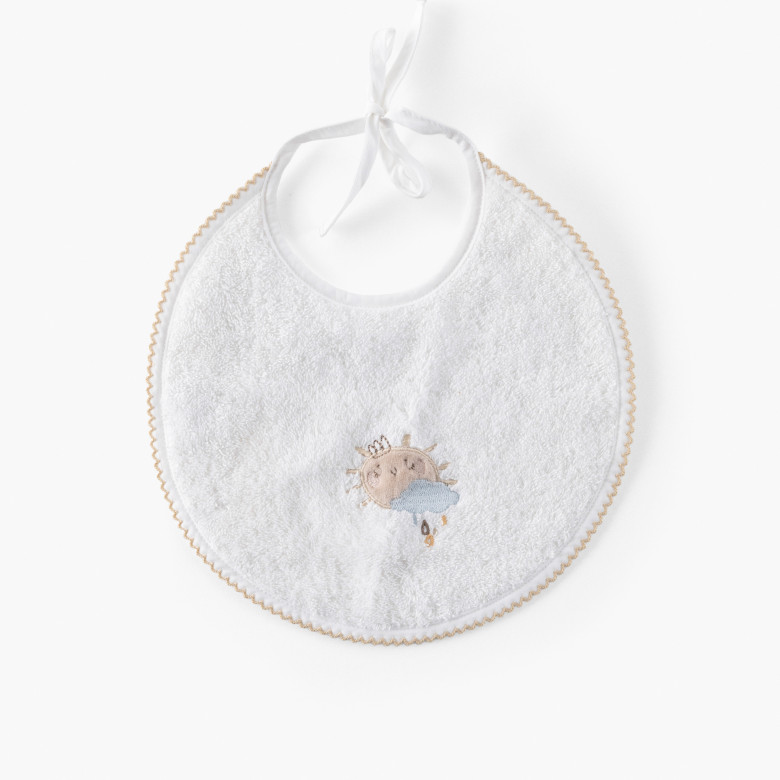 Mini bavoir coton bio Bienvenue blanc