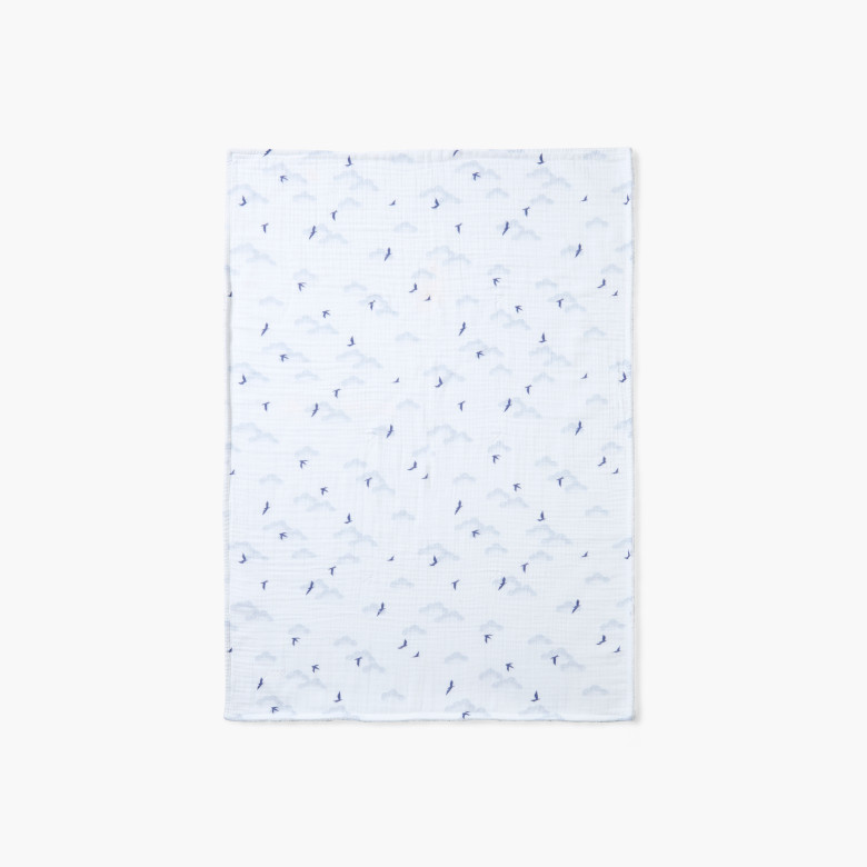 Plaid enfant Lino gaze de coton encre