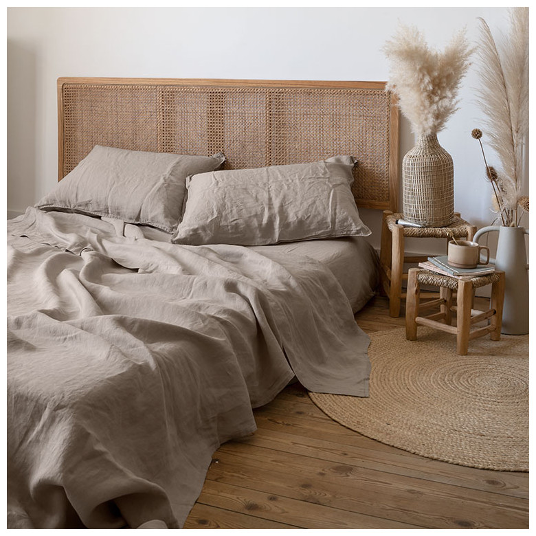 Drap de lit lin lavé Songe grège