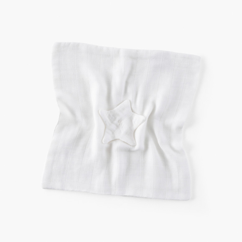 Doudou coton bio Bienvenue blanc