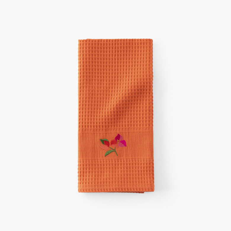 Torchon coton nid d'abeille Nectar orange