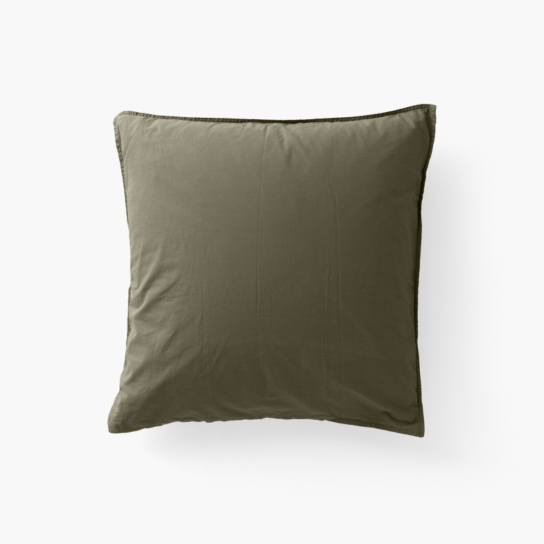 Taie d'oreiller carrée lin et coton lavé Songe bocage