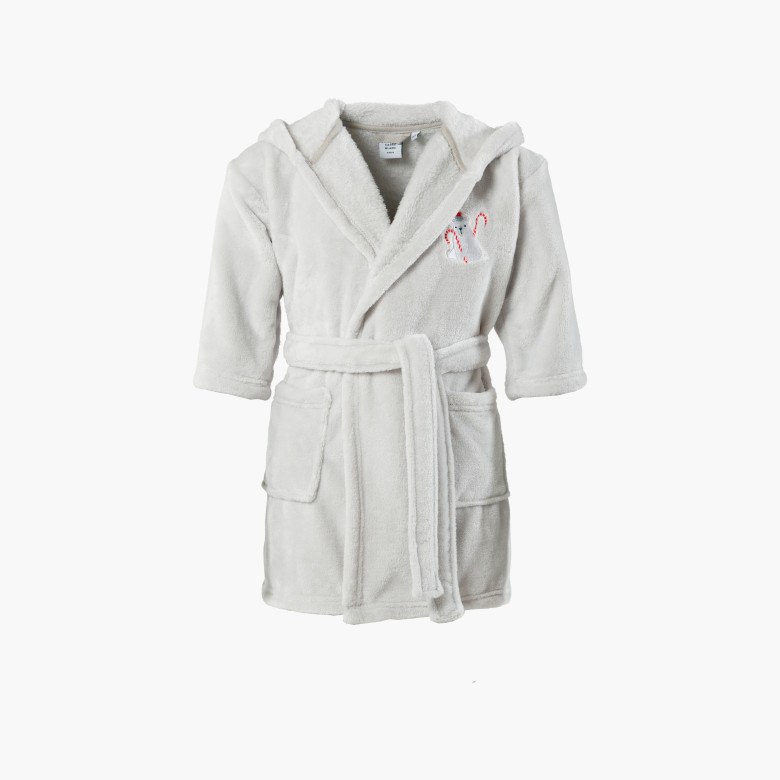Robe de chambre bébé polaire à capuche Artica perle