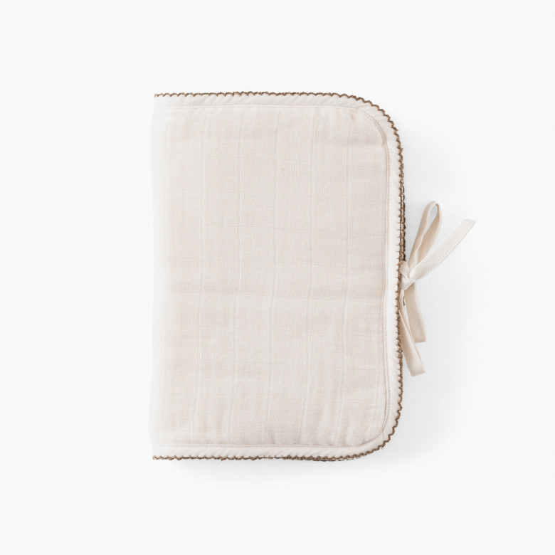 Protège carnet de santé gaze de coton Bienvenue naturel