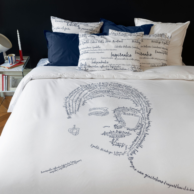 Housse de couette réversible percale de coton Simones