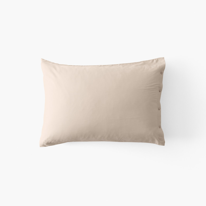 Taie d'oreiller rectangulaire satin de coton bio lavé Quartz dune