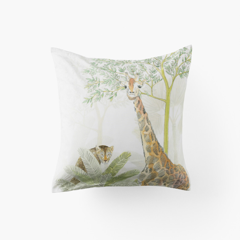 Taie d'oreiller carrée enfant coton bio Anima