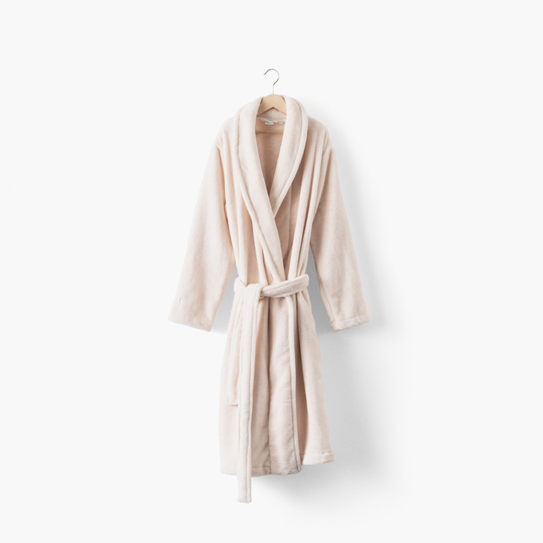 Robe de chambre polaire femme Romy beige rosé