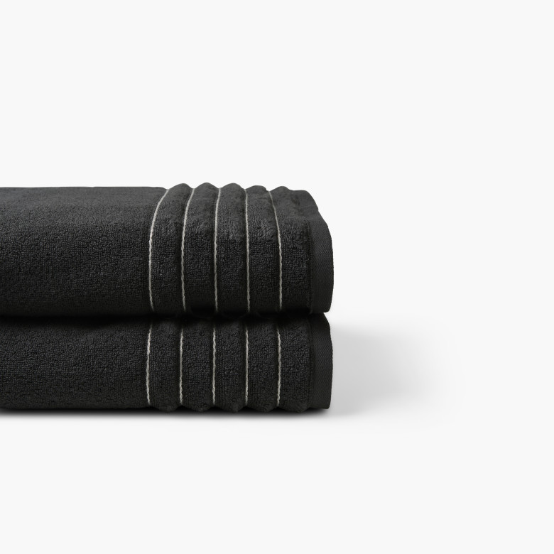 Serviette de toilette coton Ikebana graphite