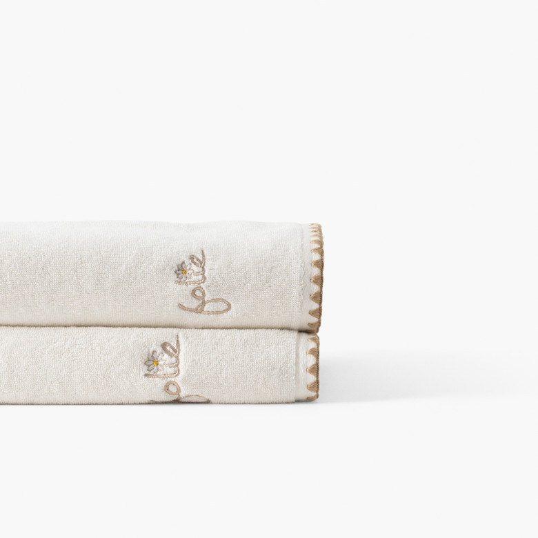 Drap de bain coton bio À la folie ivoire