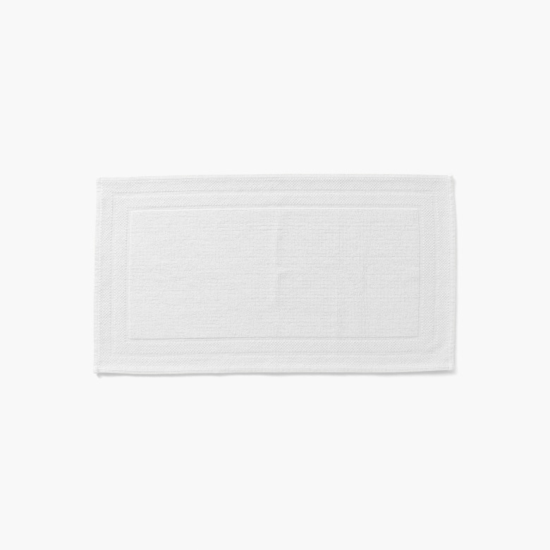 Tapis de bain bouclette de coton biologique Source blanc