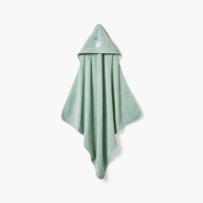 Cape de bain coton bio Bienvenue amande