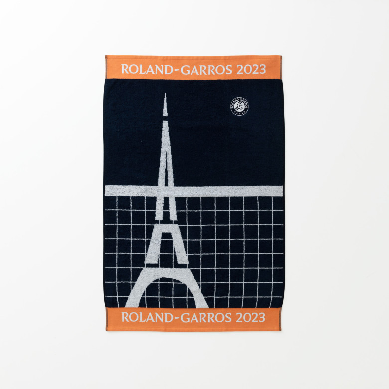 Serviette de plage joueur•se coton bio Roland-Garros 2023 marine