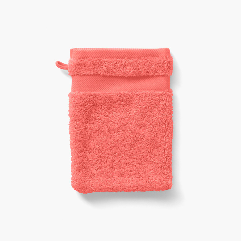 Gant de toilette coton Lola II corail