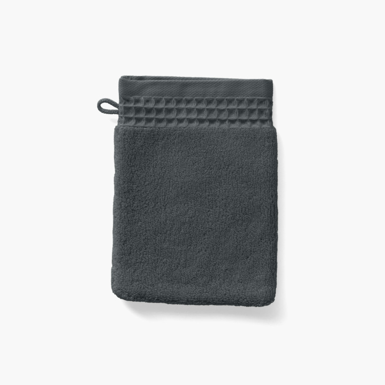 Gant de toilette bouclette de coton biologique Source fusain