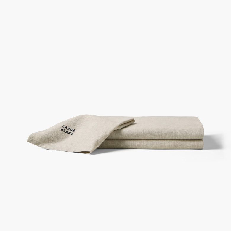 Nappe rectangulaire lin et coton Signature grege