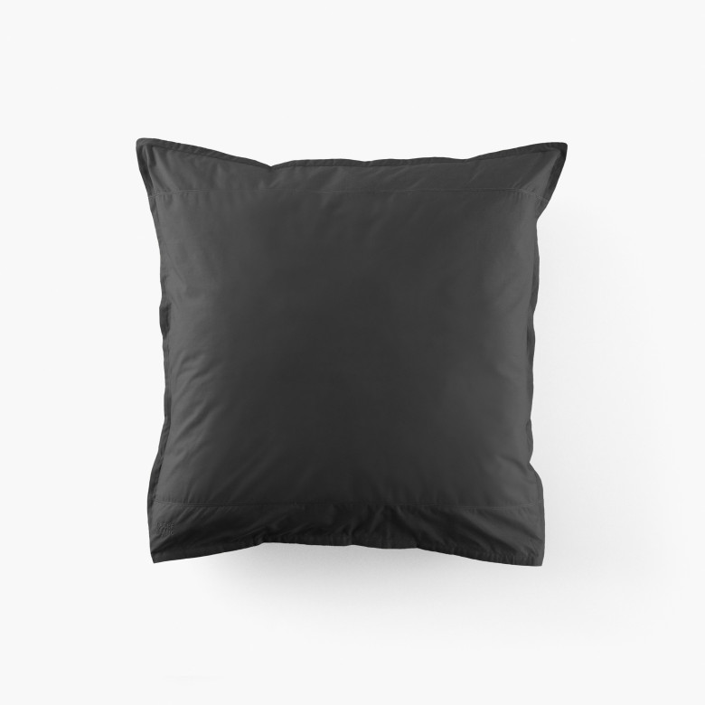 Taie d'oreiller carrée coton Neo anthracite