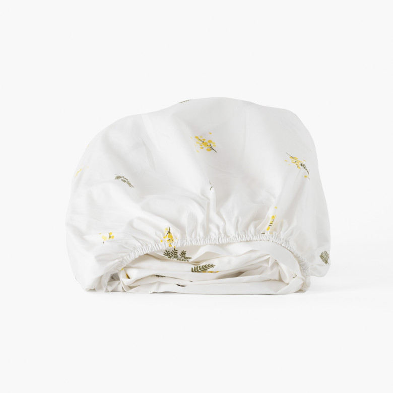 Drap housse coton Neo blanc mimosa