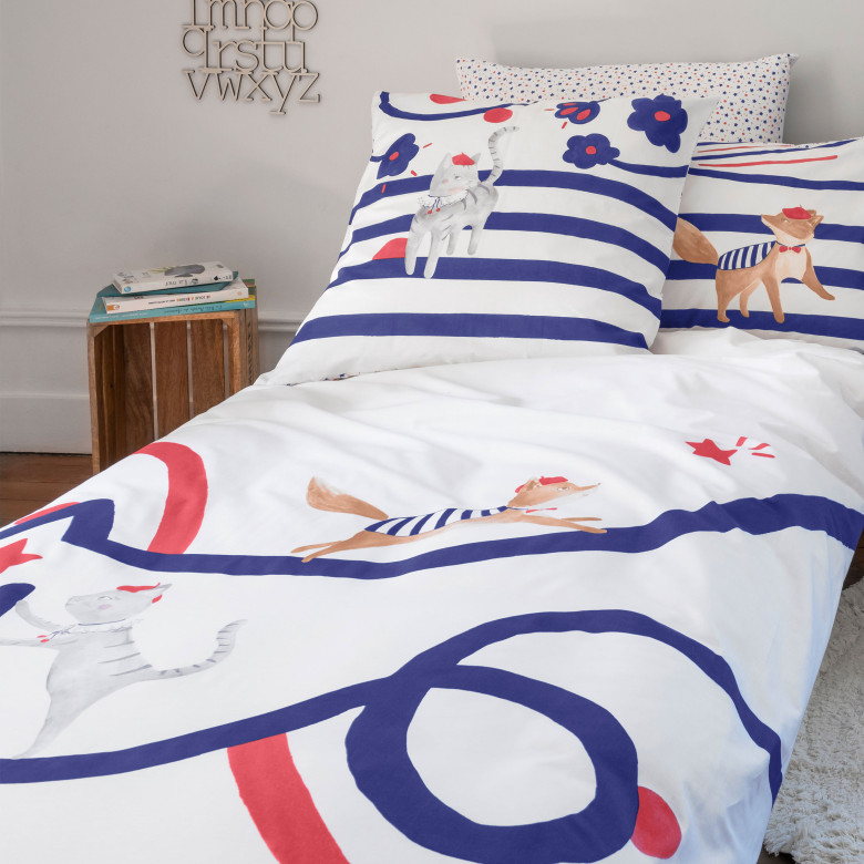 Housse de couette enfant réversible coton biologique Ptitchic