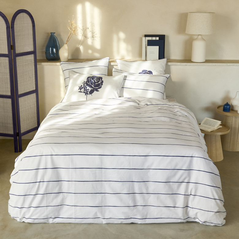 Housse de couette réversible coton Rosablue