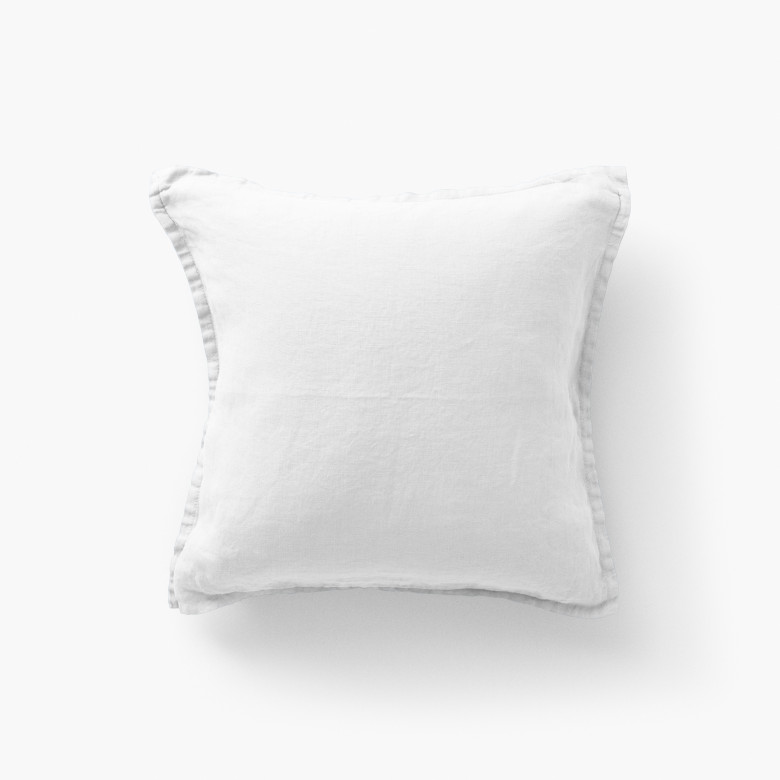 Housse de coussin lin lavé Songe blanc